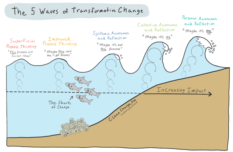 The 5 Waves of Transformative Change diagram